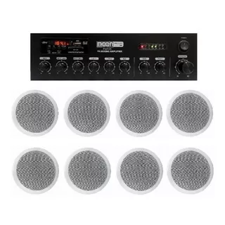 Combo Musica Funcional Moon Pmf45 Usb Bt + 8 Parlantes Esdj