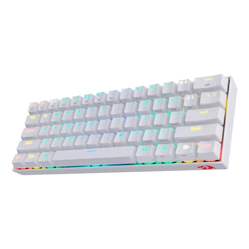 Teclado gamer bluetooth Redragon Draconic K530 QWERTY Outemu Brown inglés US color blanco con luz RGB