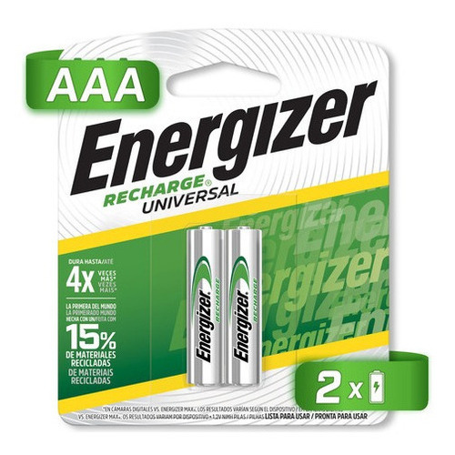 Energizer pila recargable AAA 700mah 2 piezas