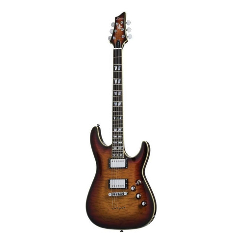 Guitarra eléctrica Schecter C-1 Custom de arce/caoba natural vintage burst con diapasón de caoba