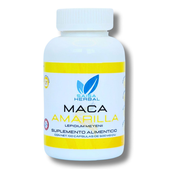 Maca Amarilla Orgánica 100% Pura Con 120 Cáp Calidad Premium