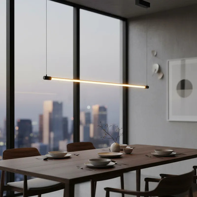 Colgante Led Escencia Lineal Tecnologia Arqe Gestual Cie Negro