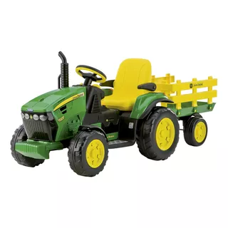 Trator A Bateria Para Crianças Peg Perego John Deere Ground Force Trator Infantil Elétrico  Cor Verde/amarelo 127v