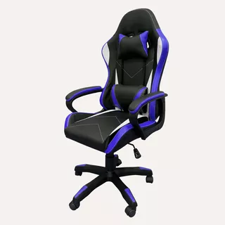 Cadeira Gamer Barata Jogo Altura Regulável Cor Azul Material Do Estofamento Couro Sintético