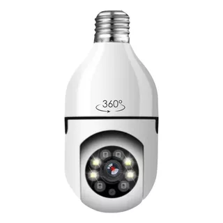 Câmera De Segurança Lehmox Lampada Camera Com Resolução De 2mp Visão Nocturna Incluída Branca