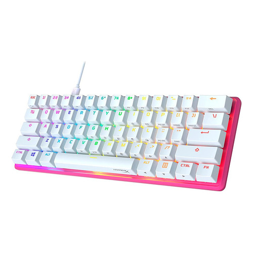 Teclado Gamer Hyperx Alloy Origins 60 Blanco Rgb (inglés) Idioma Inglés Us