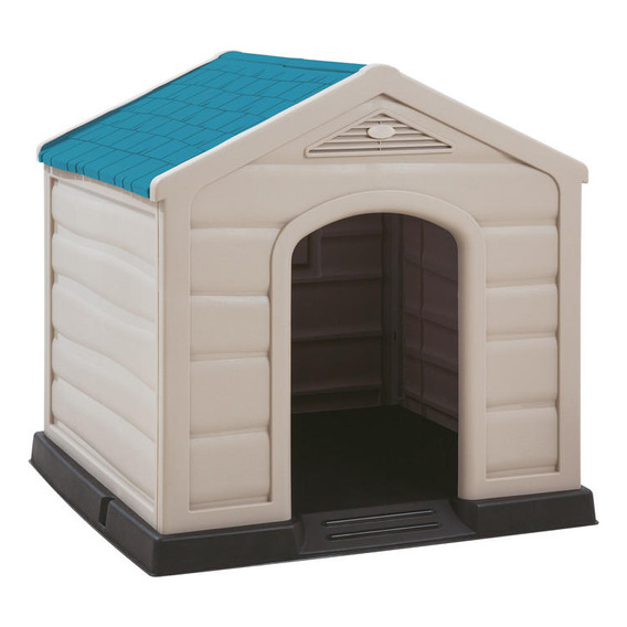 Casa Para Perro Grande Taupe Techo Azul 92x90x89 Cms Rimax