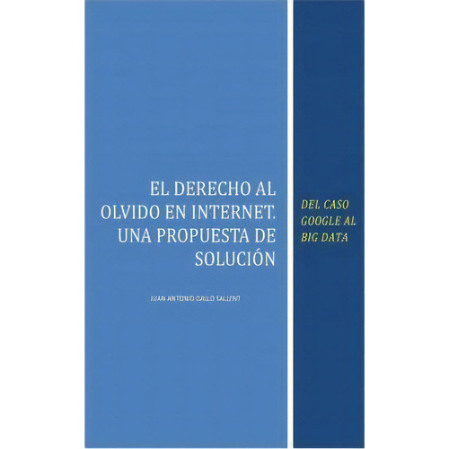 El Derecho Al Olvido En Internet, De Juan Antonio Gallo Sallent. Editorial Createspace Independent Publishing Platform, Tapa Blanda En Español