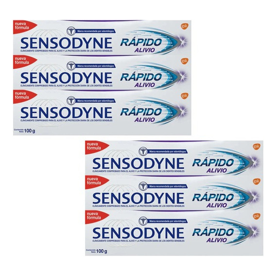 Combo X6 Sensodyne Cr Dental Rápido Alivio & Protección 100g