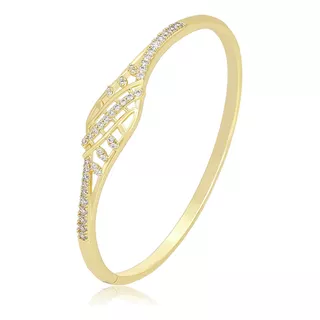 Brazalete Oro 14k Lam 6cm Regalo Precioso Aro Dama