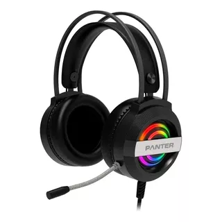 Auricular Gamer Panter Pc Gh203 Luces Led Micrófono Rgb Usb