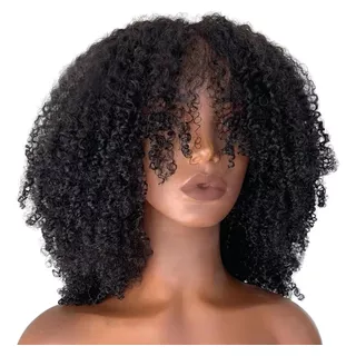 Peruca Lace Wig Afro Cacheada Fibra Organica Volume Medio