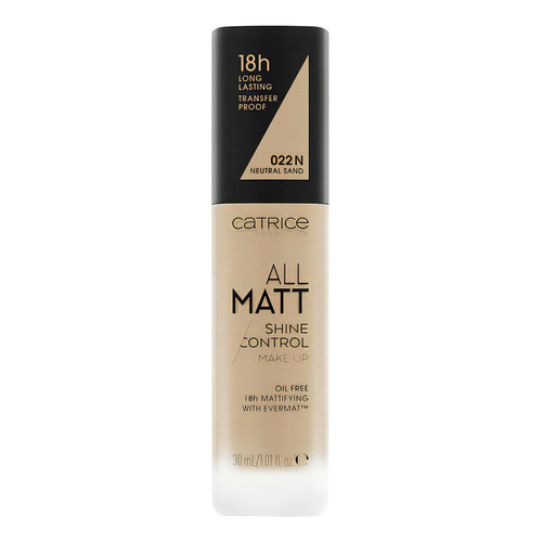 Base de maquillaje Catrice Piel perfectamente mate durante 18 horas.Con vitamina E y Evermat™.También apto para pieles grasas o propensas a las imperfecciones.Neutral Sand Base De Maquillaje All Matt Shine