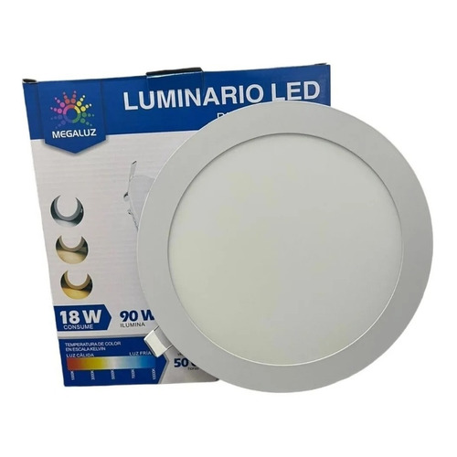Lampara 18w Spot Empotrar 3 Modos De Luz Fria Y Calida T3350 Color Blanco