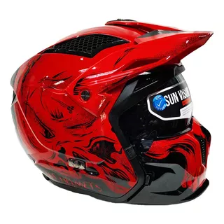 Casco Mt Streetfighter Darkness Red 3c - City Motor