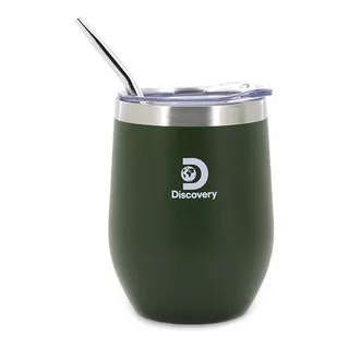 Mate Vaso Discovery Térmico Tapa Y Bombilla Verde 350 Ml