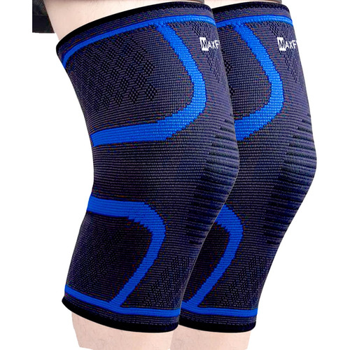 Rodilleras Elástica Compresión Gym Sport Hx900 Marca Maxfit Color Azul Talla Grande