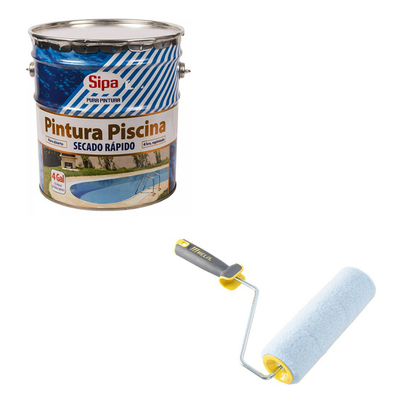 Pintura Para Piscina 1 Tineta Azul Caucho Clorado Sipa