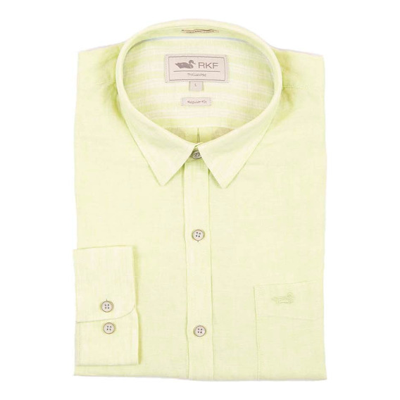 Camisa M/l Rockford Shr-linen-spm22 French Green Para Hombre