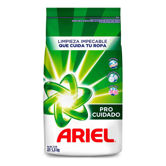 Detergente En Polvo Ariel Regular Pro Cuidado 5.8kg