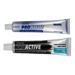 Gel Dental Proactive Preto + Gel Prowhite Branqueadores