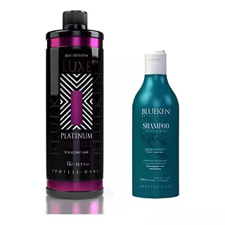 Escova Semidefinitiva Luxe Blueken Platinum 1l +shampoo500ml