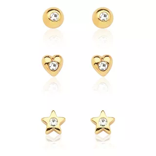 Pack Mujer Vanité 3 Aros Oro Laminado Try