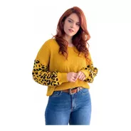 Chaleco Mujer Mangas Animal Print Colores