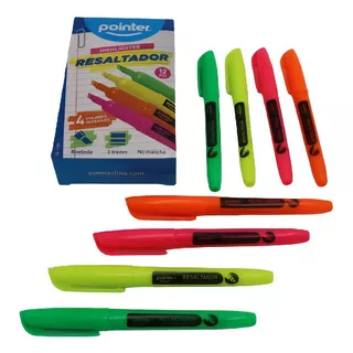 Set 12 Destacadores Delgados Fluor Pointer