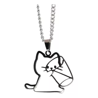 Collar De Gato Tierno Garito Michi Bebiendo Agua Vaso Acero