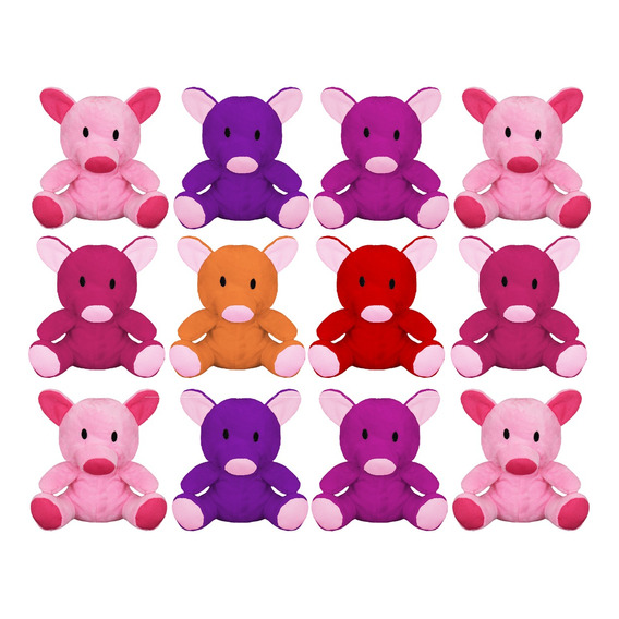 Peluches Mayoreo 12 Pz Animales Wild Cerdito Pelucheria