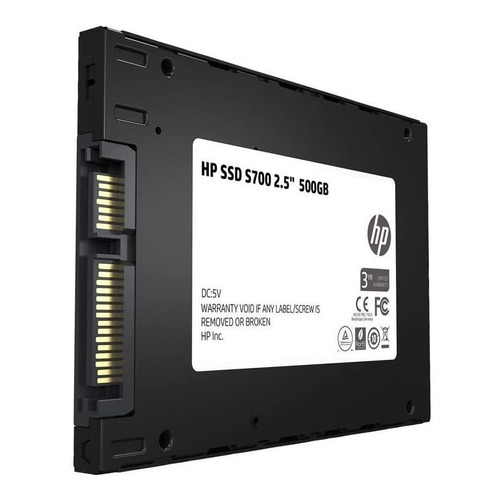 Disco Duro Ssd 500gb Solido Hp S700 Sata 3 2.5 560mb/s 3d Color Negro