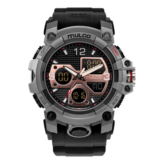 Reloj Hombre Mulco Mw-8-87995-023 Core Digital Correa Negro Bisel Gris Fondo Negro