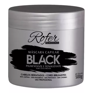 Mascara Capilar Tonalizante Black Rofer Profissional 500g