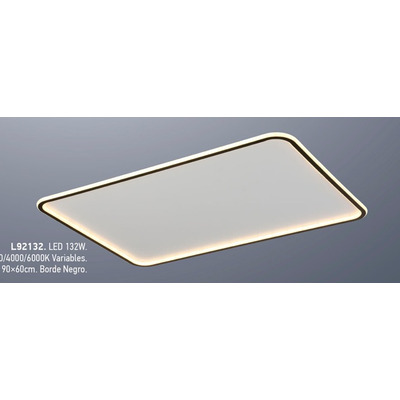 Plafon Led Moderno Borde Negro Rectangular L9132 90cm Mks 