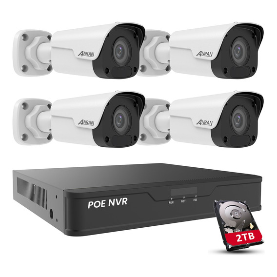 Poe Kit Camaras De Seguridad 4k 8mp Full Hd Con 4 Cams 2tb