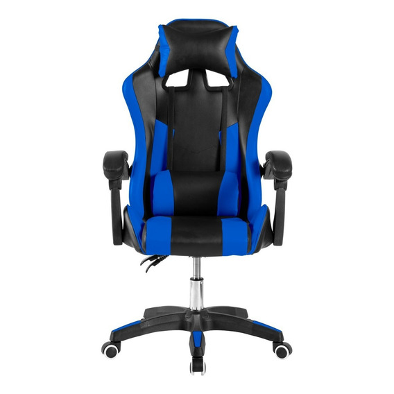 Silla de escritorio Urban Design MSG-YL809 gamer ergonómica  azul y negra con tapizado de cuero sintético