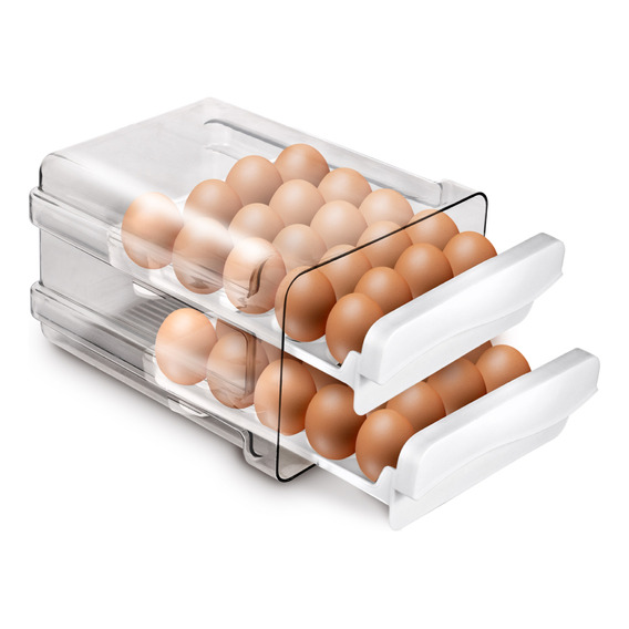 Organizador De Huevos 2 Niveles Huevera Refrigerador 40 Pz