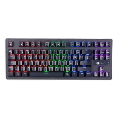 Teclado gamer X-Lizzard XZZ-TE-03 QWERTY español color negro con luz RGB