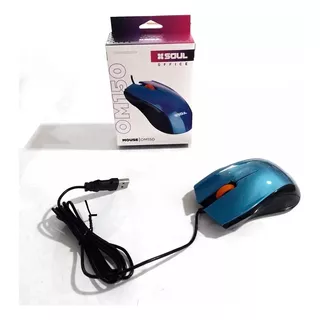 Mouse Para Pc Escritrorio Cable Usb 1.5 Metros 1200dpi Color Azul