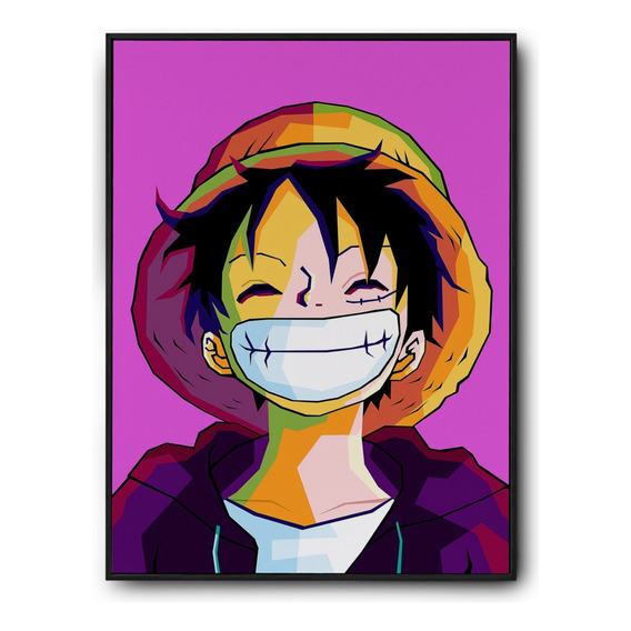 Cuadro One Piece - Luffy - Marco De Madera Con Vidrio