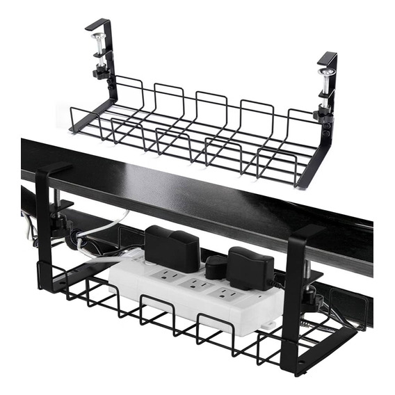 Bandeja Gestión Cables Escritorio Soporte Extraibles 40×15cm