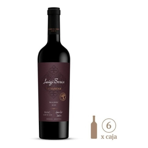 Vino Luigi Bosca De Sangre Malbec D.o.c. 750ml X6