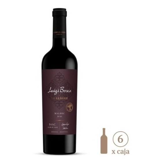 Vino Luigi Bosca De Sangre Malbec D.o.c. 750ml X6