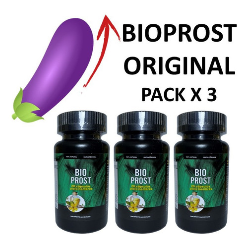 Suplemento en cápsula Bioprost  sabor natural en pote de 180g 20 un pack x 3 u