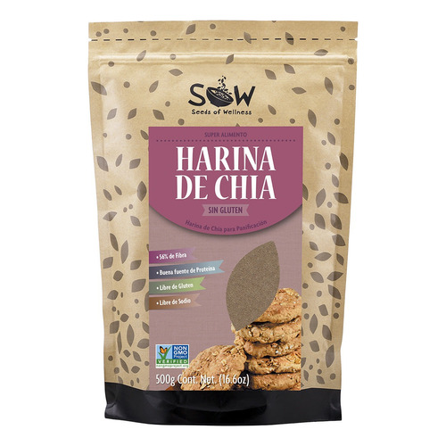 Harina de chía Sow sin gluten 500g