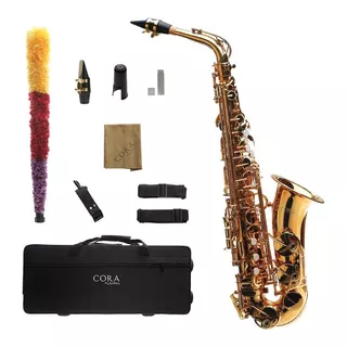 Saxofón Alto Dorado Cora By L. America + Accesorios