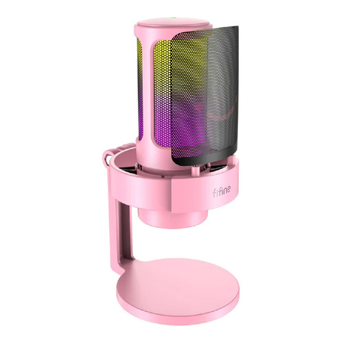 Micrófono Fifine AmpliGame A8 Condensador Cardioide color pink