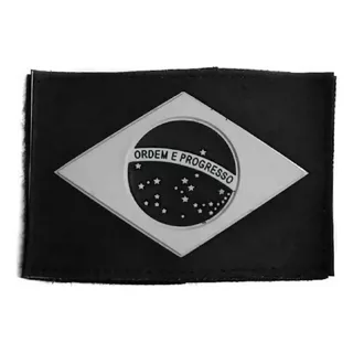 Pach Emborrachado Bandeira Do Brasil Preta P/ Mochila Tática