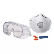 Kit De Seguridad 1 Respirador 8200 N95 + 1 Gafas+ 1 Tapones